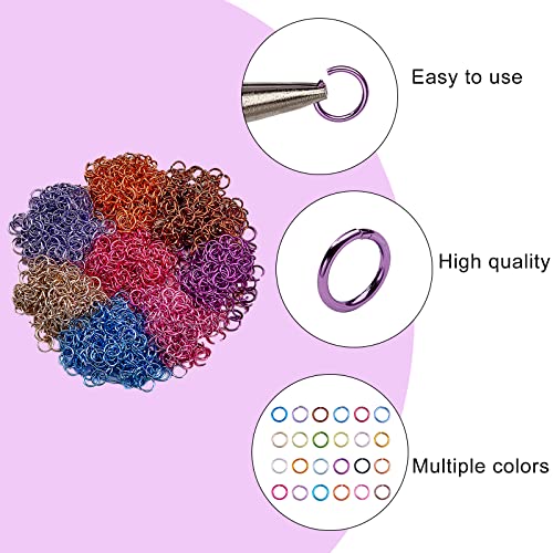 WEWAYSMILE 4800pcs 24 Colors Aluminum Wire Open Jump Rings, Mixed Size Round Ring Connectors - Image 4