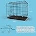 RUYICZB Dog Cage, Thickened Double Door Pet Cage, Foldable Portable Wire Metal Pet Cage Dog Cage with Removable Tray, Easy to Install, Perfect for Puppies and Kittens,Pink,13.8" Lx9.8 Wx13 H