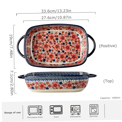 Ceramic para hornear plato de cacerola rectangular de lasaña 13.2x7.5 4