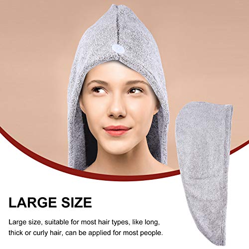 Lurrose 2 Unidades de Toalha de Cabelo de Lã de Coral para Mulheres Rápido Rápido Secagem Rápida Cab