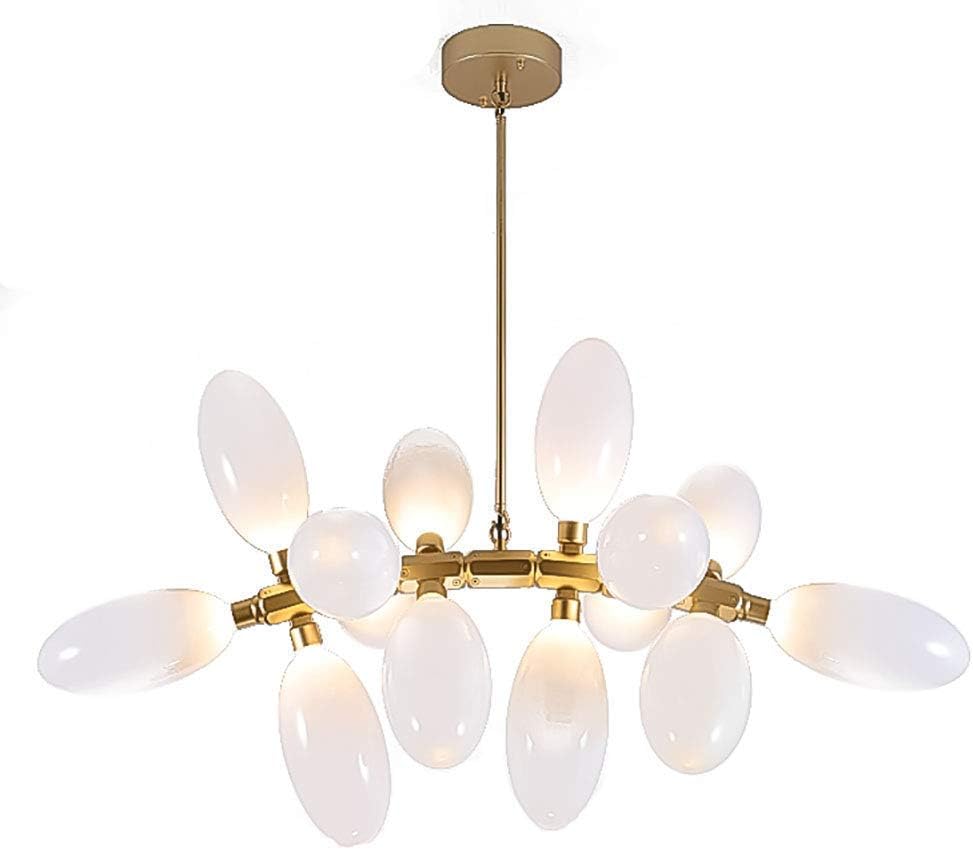 Chandelier Lighting 14 Light Sputnik During Light,G4 Glass Grape Modeling Ceiling Light,Modern Chandeliers,Mid Century Hanging Lamps Golden 14Light, Golden