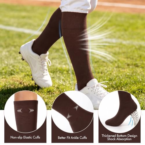 Image of WHIPPY Baseball Socks and Belt Combo Set Knee-High Softball Socks & Adjustable Elastic Belt for Kids Youth Adult