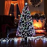 New Christmas Tree X-Mas Tree Fiber Optic Color Changing Multi Colour Led Lights With Star Free Standing Indoor Tree Lights XMAS Gift (7 FT)