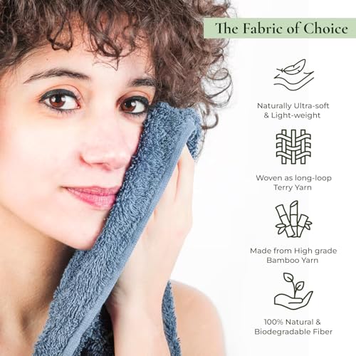 Image of RANGOLI 100% Bamboo Face Towel Set of 6, 500 GSM, Quick Dry Towels for Face, Gym, Travel, Ultra Soft Highly Absorbent, 30Cm X 30Cm, Beige, Ash Brown