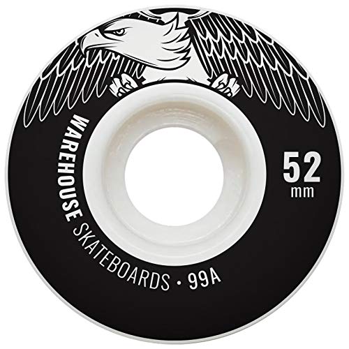 Warehouse Street Eagles Black Skateboard Wheels - 52mm 99a (Set of 4)