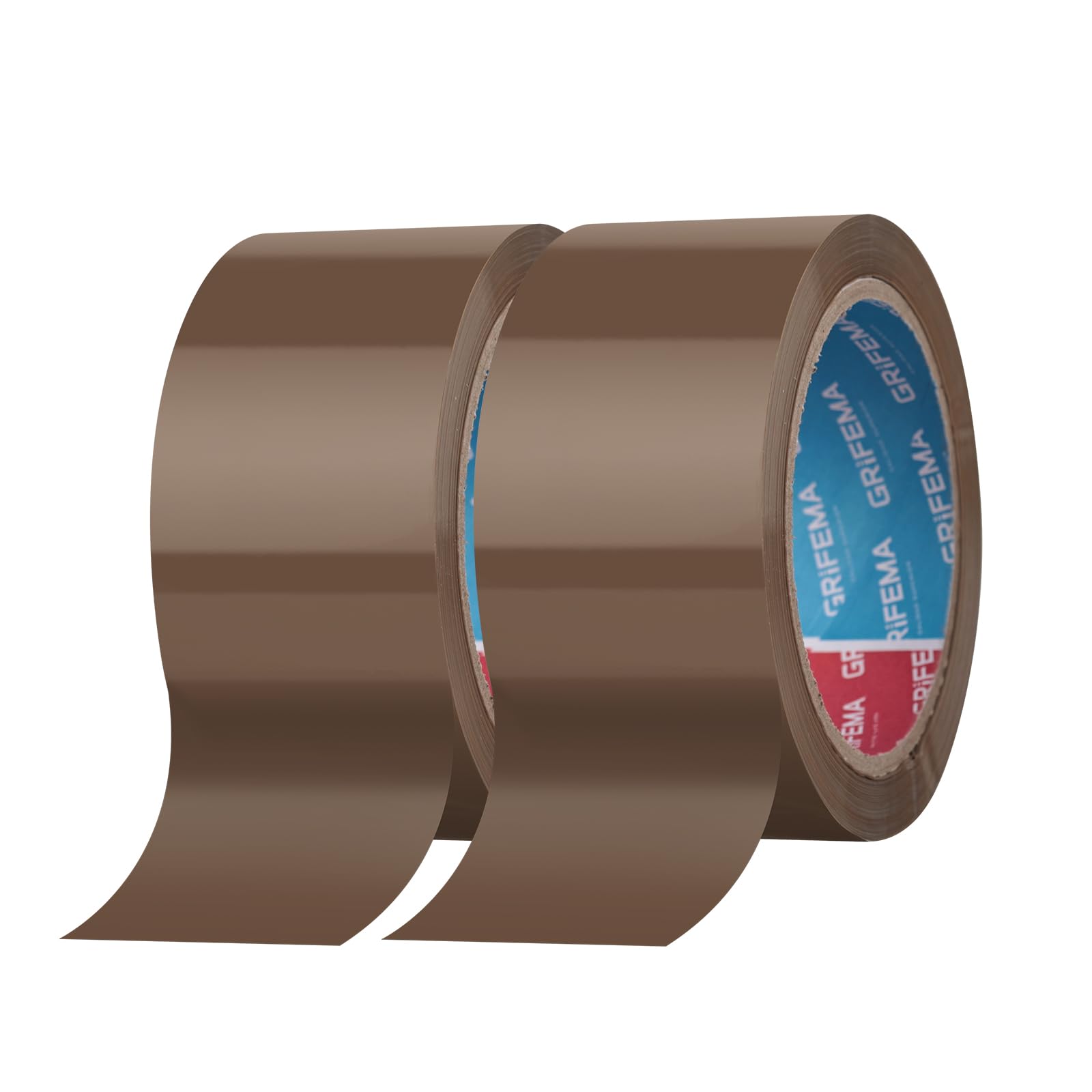 GRIFEMA GA4004-2, 2 Rollen Geräuscharmes Paketklebeband, Paketband für Versand, Umzug und Lagerung, Braun Verpackungsband, 66 m x 50 mm