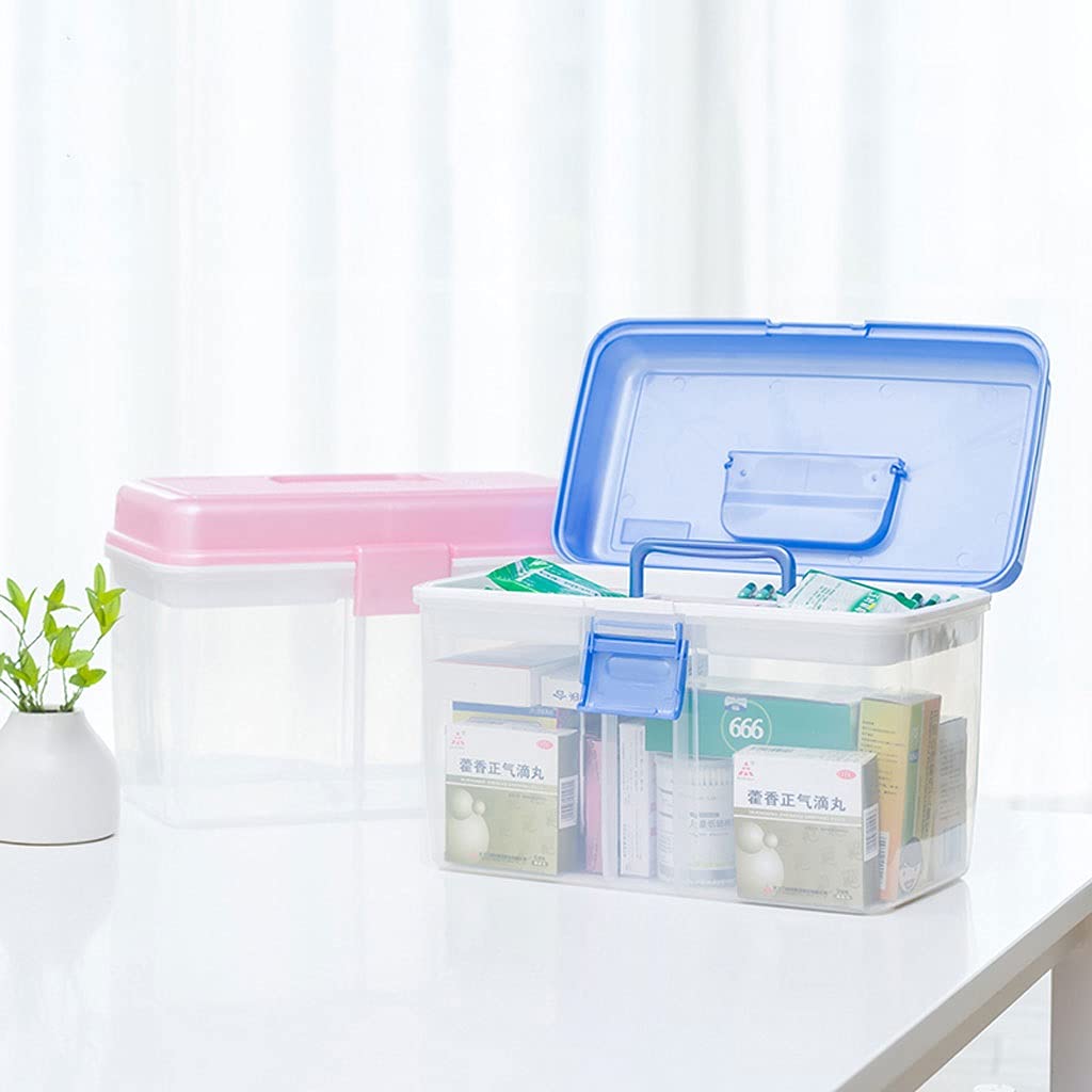 Apteczka pierwszej pomocy, Apteczka Przezroczysty plastik Pojemnik na apteczkę(Blue)