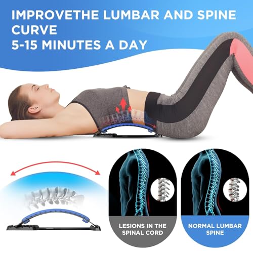 Image of JD FRESH Multi-Level Back Support for Pain Relief /Lumbar Spine Support with Magnetic Acupressure Points /Adjustable Posture Corrector & Spinal Curve Relaxation Massager for Lower & Upper Back /Bed /Chair