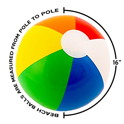 16" Rainbow Color Party Pack Inflatable Beach Balls - Beach Pool Party Toys (12 Pack) #TOP5