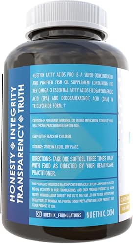 Miniatura 6 de NuEthix Formulations Fatty Acids Pro EPA-DHA Suplemento dietético de aceite de pescado, mezcla de aceite de pescado súper concentrado y purificado
