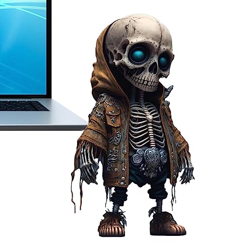 WOTEG esqueleto resina, decoración coleccionable Halloween, decoración del hogar, esqueleto resina, estilo gótico para habitación