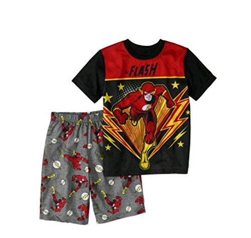 DC Comics The Flash Little & Big Boys Poly Pajama Set , 8, Black