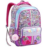 Mochila de Costas Escolar, Compartimento para Notebook, Alças Acolchoadas, P/Menina Feminino Criança Infantil, Material Reforçado (Mochila de Costas Loves 0JT2100)