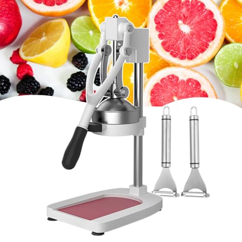 Exprimidor manual de exprimidor de cítricos con funda extraíble, incluye 2 peladores, desmontaje rápido y fácil limpieza para restaurantes