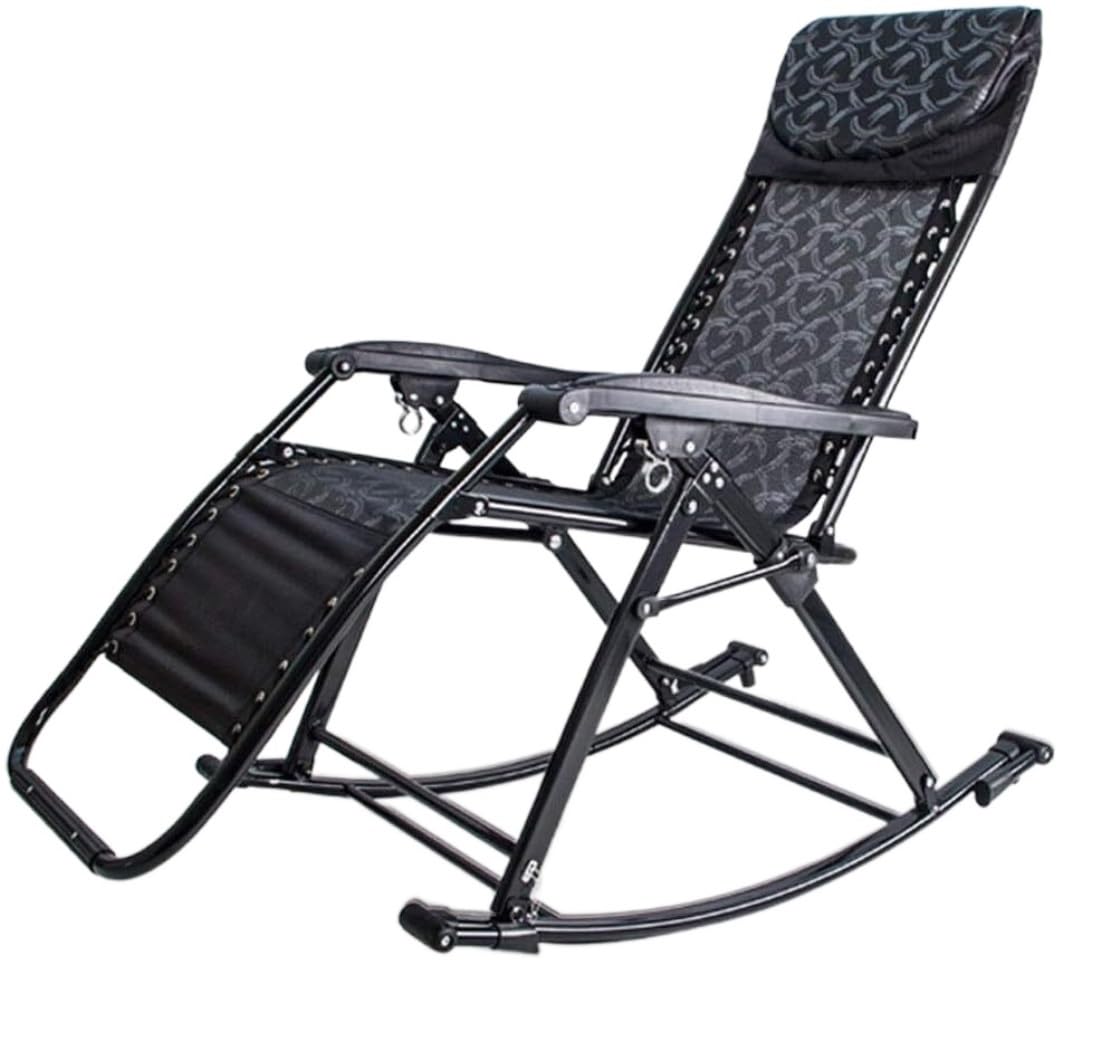Chaise longue de jardin berçante et pliante pour vos moments de détente sur le patio