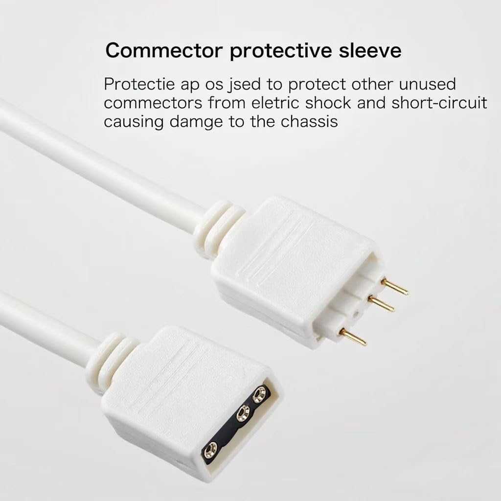 Câble répartiteur ARGB 5V 3 broches 30 cm blanc pour ventilateurs PC RGB et bandes LED