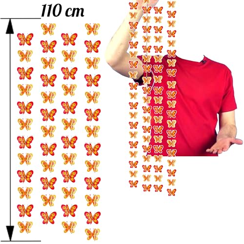 Image of 3D Butterfly Frills Garland Series Ladi for Birthday Party Decorations | Butterfly Theme Decoration for Girls | Paper Party Decor for Wall, Events, Baby Shower - Pack of 4 (Multicolor)