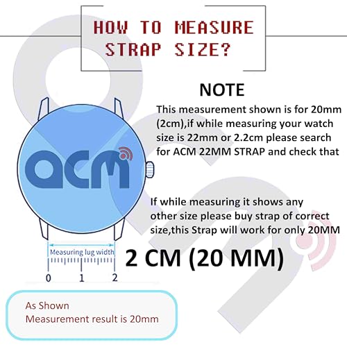 Image of ACM Watch Strap 20mm compatible with Timex Analog Twhg03smu26 | Leather Belt Watch Casual Classic Band