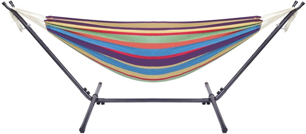 PovKeever Hammock Set (Hammock Frame Small Color Bar Hammock) Natural Rope