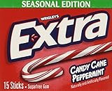 Wrigley's Extra Candy Cane Peppermint Sugar-Free Gum,pack of 6