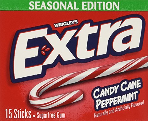 Wrigley's Extra Candy Cane Peppermint Sugar-Free Gum,pack of 6