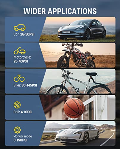 Fanttik X8 Apex Tire Inflator Portable Air Compressor, 2X Faster Inflation, 150Psi Cordless Tire Inflator With Lcd Dual Screen, Suitable For Cars, E-Bikes, Motorcycles, For Up To 26.3 Inch Tires #TOP7