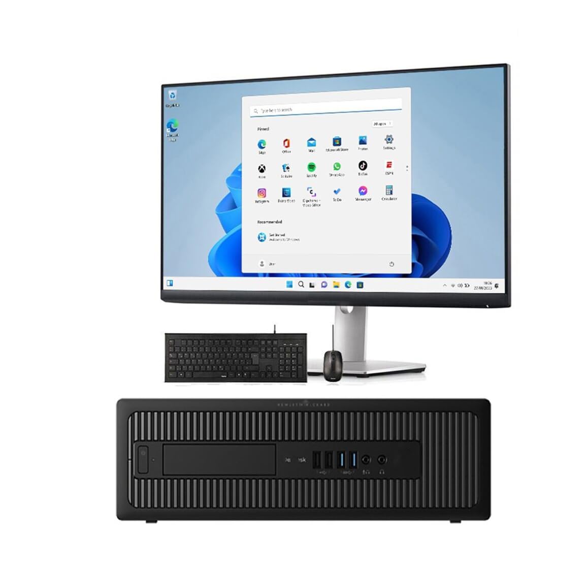 Générique PC Ordinateur de Bureau, i5, 16 Go RAM, 1000 Go Disque Dur, Windows 11 Pro, Wi-FI, Moniteur LCD 22 Pouces, Clavier et Souris, Certifié Remis à Neuf, Libre Office 2026,(Reconditionnè)