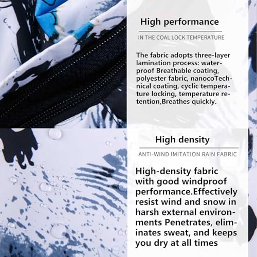 Combinaison de ski homme veste pantalon manteau à capuche imperméable - 6