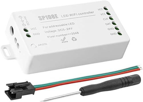 Controlador WiFi LED WS2811 WS2812B Módulo de luz de tira LED Aplicación universal Control inalámbrico SP108E 2048 píxeles gobernador