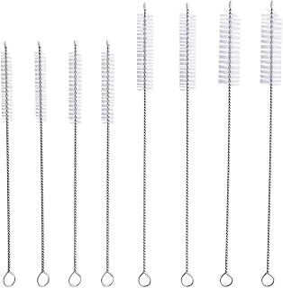 20 Pcs Nylon staw Cleaner, Long Pipe Tube Cleaner | Straw Cleaner Brush Set Straw Cleaners Brushes Sets for Stainless Steel, Silicone, Plastic(White)