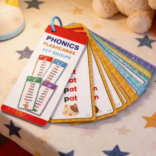 Tarjetas didácticas de fonética: set de 60 palabras visuales para preescolar 7