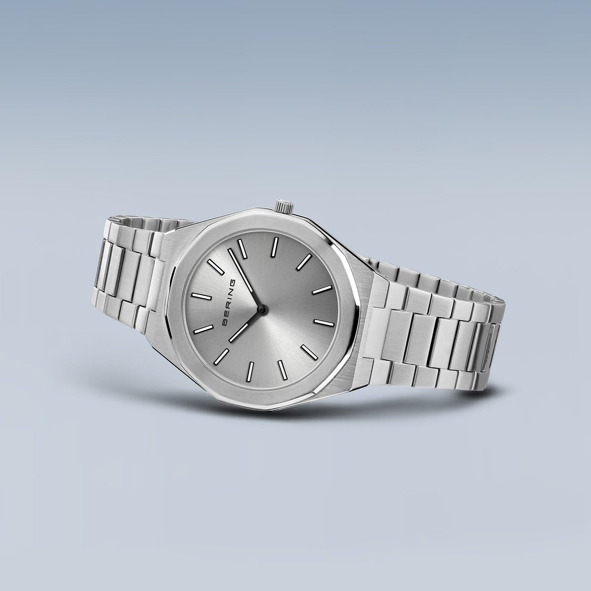 Bering 19641 Reloj de Cuarzo para Hombre con Caja de Acero Inoxidable de 41 mm y Esfera, Brazalete y Detalles en Acero Inoxidable, Resistencia al Agua de 3 ATM