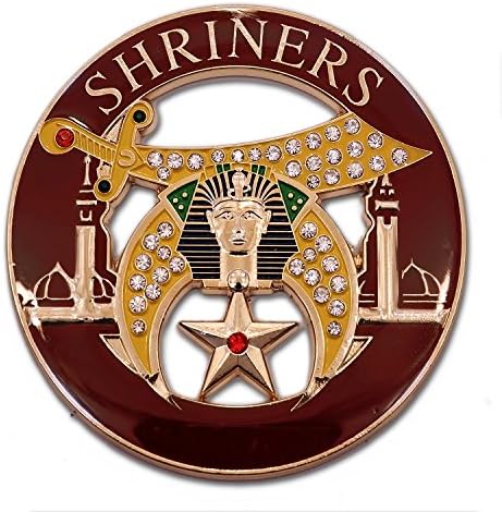 Miniatura 1 de Intercambio Shriner y Shrine Rhinestone Auto Emblema Masónico