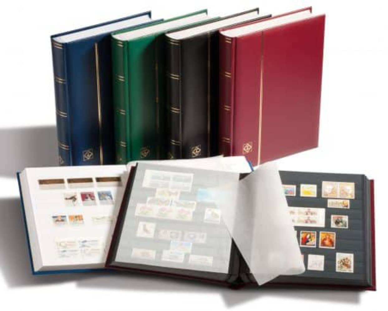Lighthouse Stockbook A4, 64 white pages,padded cover, blue