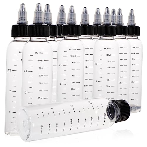 SHERCHPRY 12Pcs Plastic Squeeze Bottles with Pointed Nozzles Refillable Containers for Precise Dispensing of Hair Products Glue Paint and More Durable and Reusable