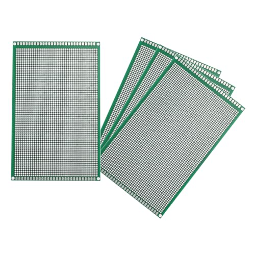MECCANIXITY 4Pcs Breadboard Solderable 150mm x 90mm Green Circuit PCB Boards Double Sided Tin-Plated PCB Prototype Board for Electronics Prototyping, DIY Circuits Projects