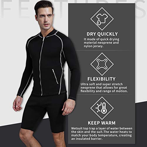image for GoldFin Men’s Wetsuit Top Jacket, 2mm Neoprene Jacket Long Sleeve Fr