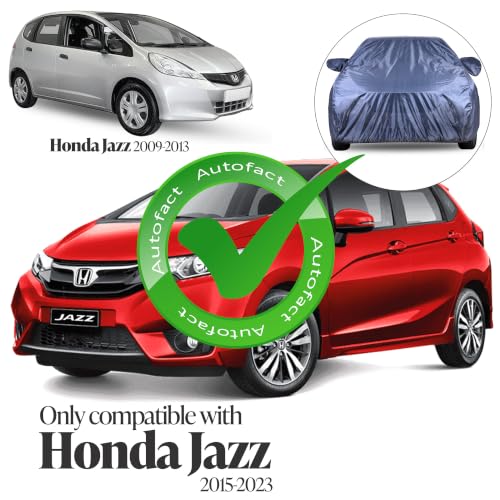 Image of Autofact Premium Car Cover for Jazz 2015-2023 | All Weather Water-Resistant Full Body Car Cover | Light-Weight Triple-Stitched Outdoor Shield with UV Protection, Dustproof & Heat-Resistant
