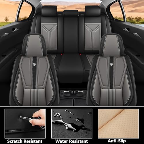 Image of Custom Car Seat Covers for Chevy Blazer 2019-2026,Easy install,Black Gray | nappa leather seat protector,full coverage seat covers,all weather seat cover,waterproof,anti-slip,easy clean,5 seat Standard