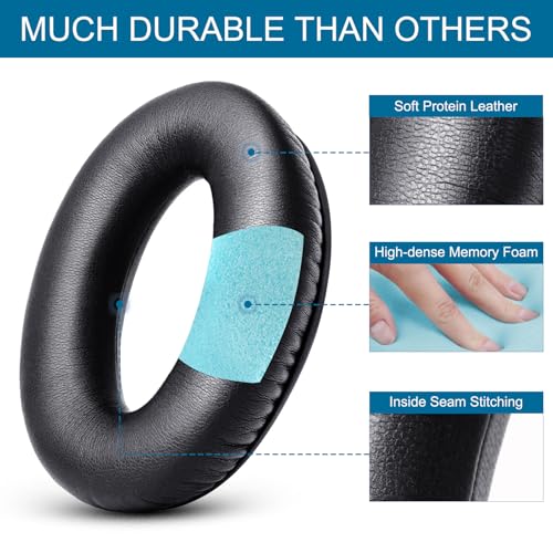 Renew A20 Kit de Reemplazo de Almohadillas para Orejas, Cojín para Auriculares, Cubierta para Micrófono con Protector de Viento para Bose Aviation A20 Headset (Negro) miniatura 3