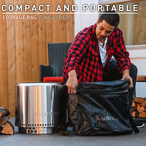 Image of Solo Stove Ranger Pi Fire | Pizza Oven Accessory for Ranger Fire Pit, Incl. Carry Case & Cordierite Pizza Stone, Wood Burning Assembly, Stainless Steel, (H x Dia): 15.7 x 15 in, 13.4 lbs