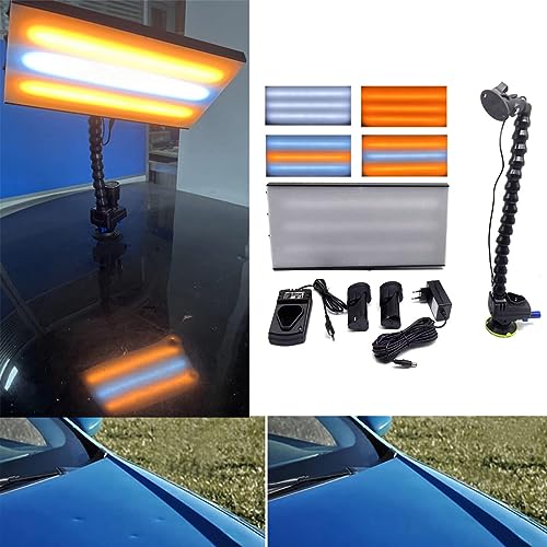 Herramienta de reparación de abolladuras con tablero reflector de rayas LED ajustable de 14x7"