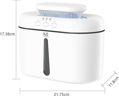 Miniatura 9 de SZO Humidificadores para dormitorio, capacidad de 2.5 litros, apagado automático, fácil de llenar y limpiar, humidificador ultrasónico silencioso de