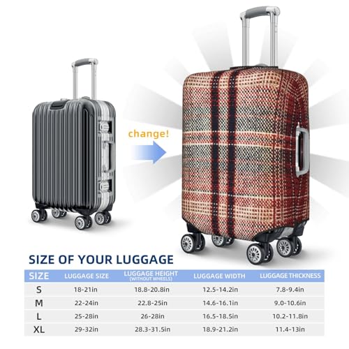 Checkered Luggage Cover, Protective Washable Suitcase Cover - Travel Fashion Elastic Suitcase Protector Large3