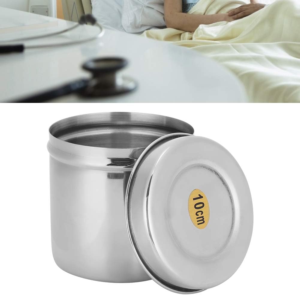 Bewinner Stainless Steel Cotton Ball Cup with Lid - 4oz Small Container Jar Storage Organizer for Gauze, Ointment, Dressings, Hospital Supplies, Home, Clinic, Beauty Salon Use