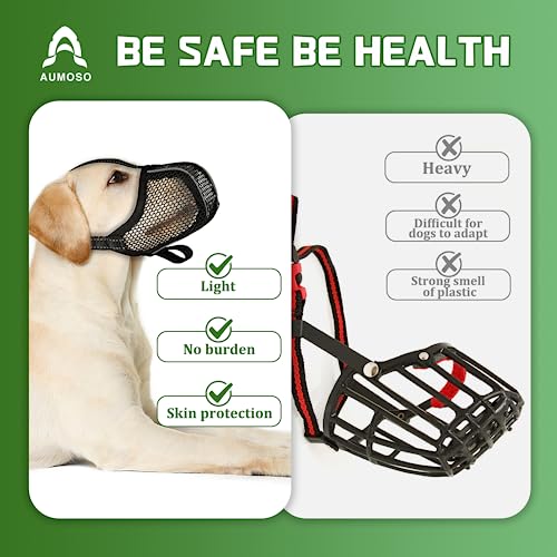 Dog Muzzle Basket Soft Dog Muzzle for Small Medium Large Size Breed Dogs Anti Biting Licking Chewing Adjustable Mesh Dog Muzzle with Reflective Strap for Dog Grooming & Daily Activities Black XS - Thumbnail 5