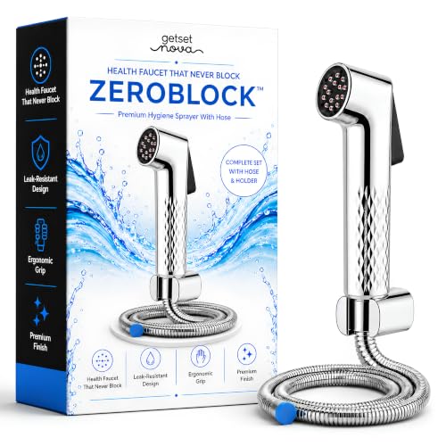 Image of Anti-Clog Jet Spray for Toilet with 1.5 Meter Pipe, ZeroBlock Silicone Nozzles, High Pressure Health Faucet, Leak-Proof Stainless Steel Jet Spray Gun, Bathroom Bidet Spray Full Set, Chrome