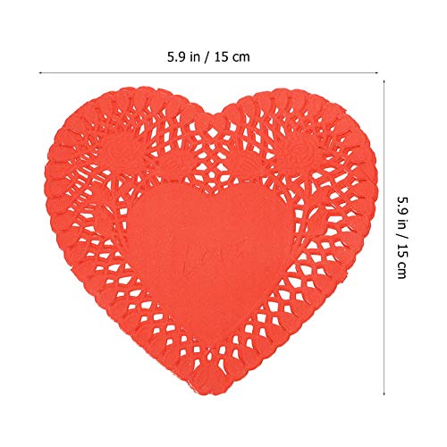 Cabilock 100 Folhas Doilies Coração Dos Namorados Mini Pequenos Recortes de Papel da Forma Do Coraçã