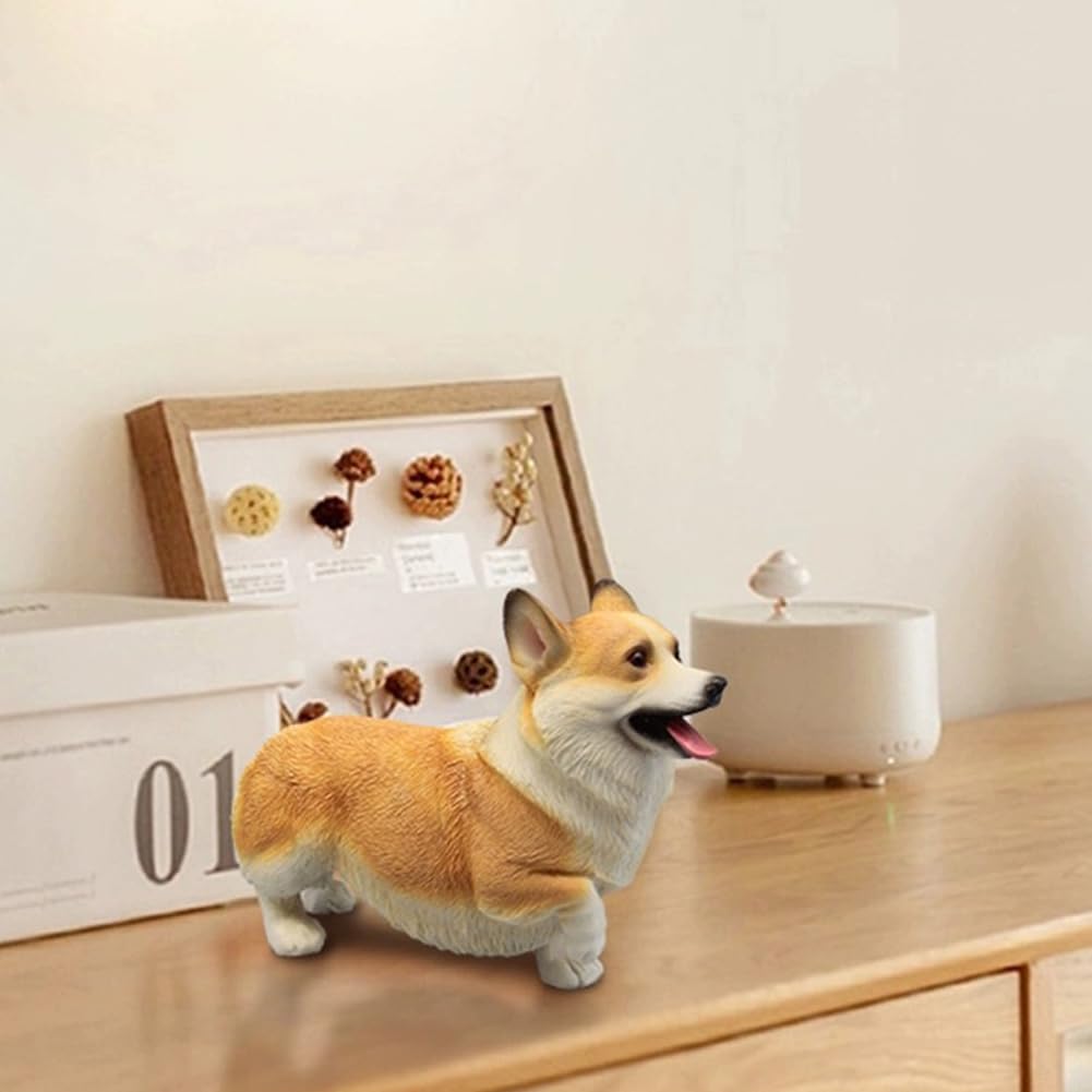 Amazon.co.jp: HDKXBEJ かわいい ミニチュア コーギー 置物 庭の装飾