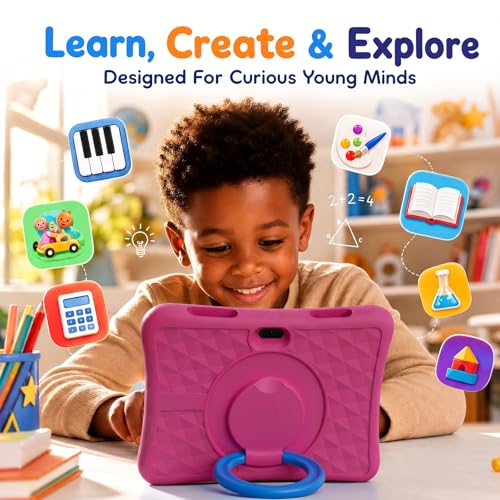 Image of Kids Tablet 10 Inch Android Tablet for Kids Comes with a Shock-Resistant Protective Case, 8GB RAM 32GB ROM Tablets Supports 1TB MicroSD, 6000mAh Battery Dual Cameras 5G Wifi6 Android Tablets with Case